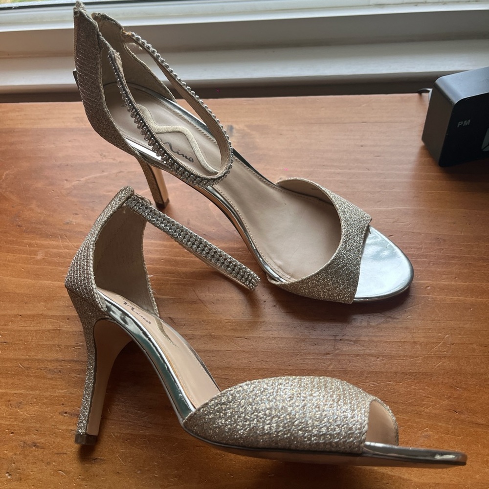 Elegant Gold Open-Toe Women's Heels